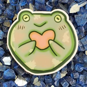 Cute Frog Heart Sticker